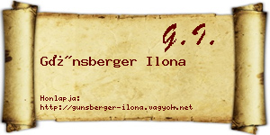 Günsberger Ilona névjegykártya