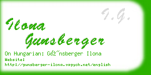 ilona gunsberger business card